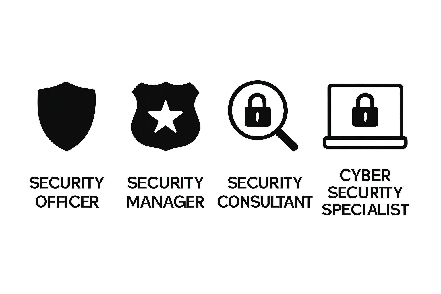 infographic showing security job classifications by icon