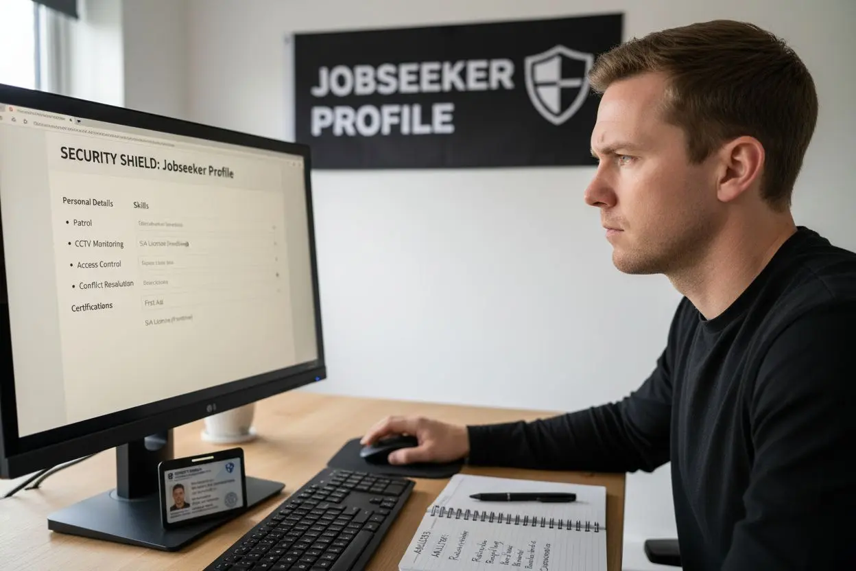 security jobseeker profile creation