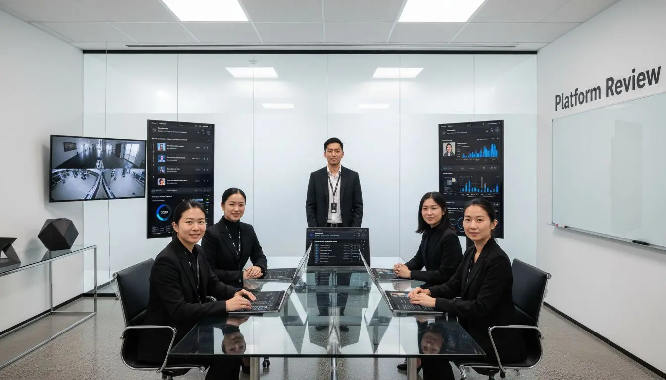 Modern office with security recruitment analysis