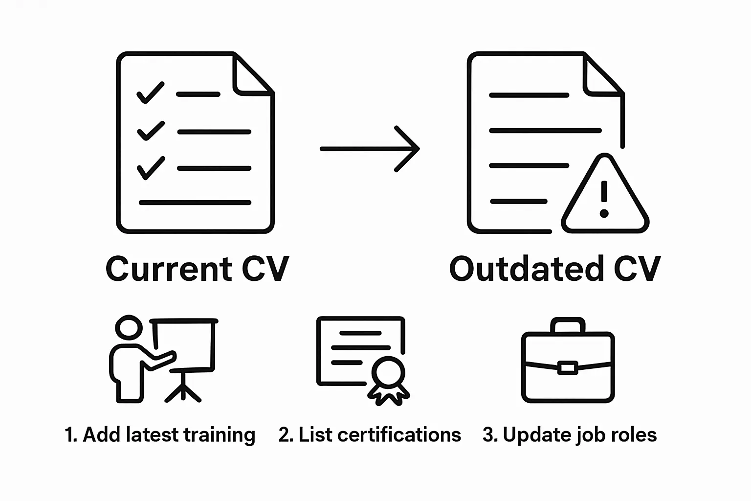 Infographic CV update vs outdated CV in security