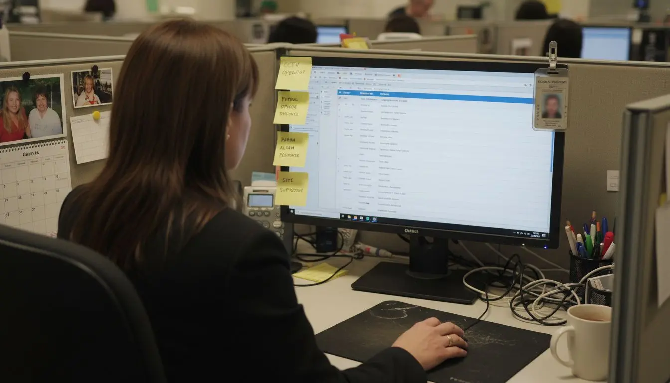 Woman filtering security job listings online