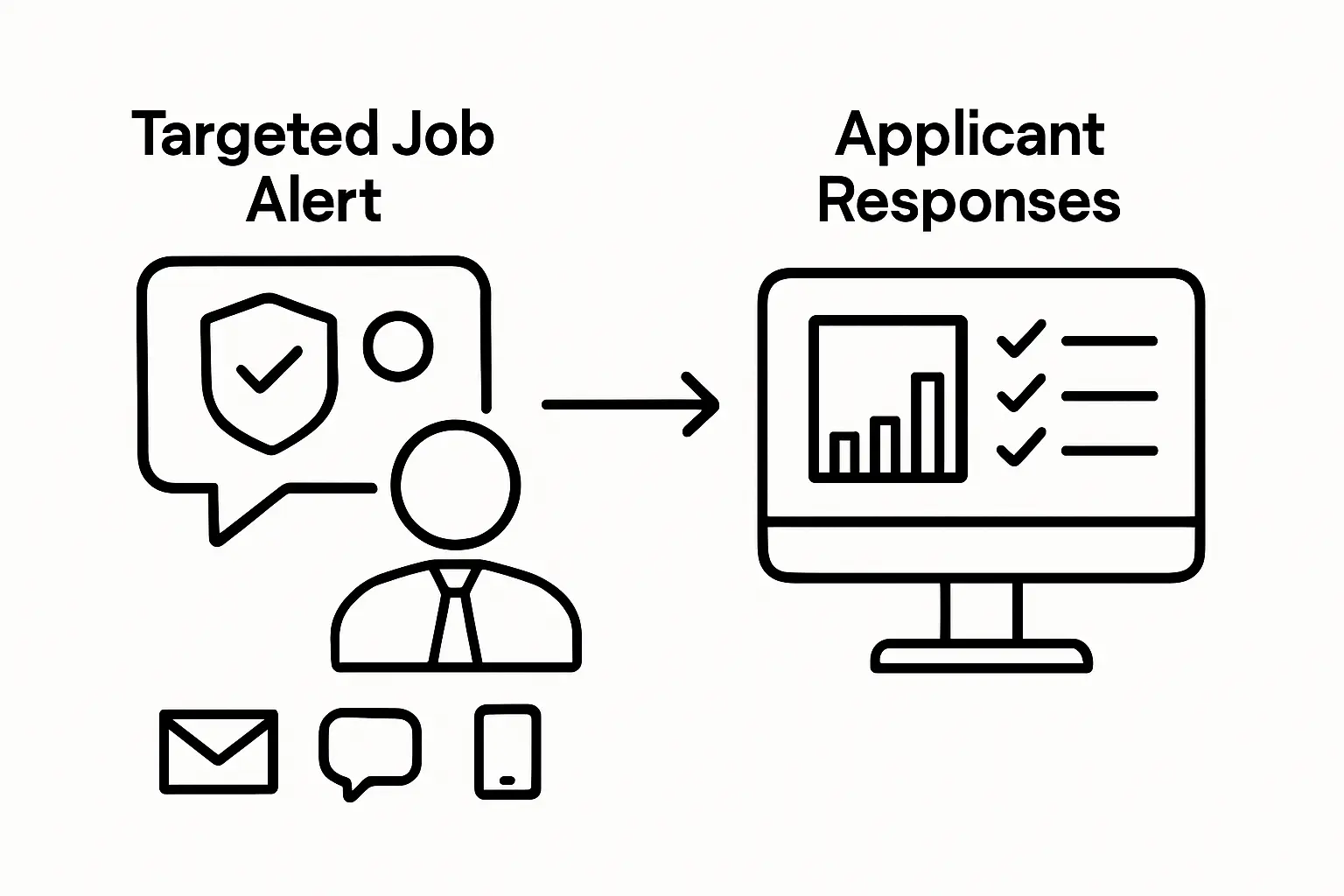 Infographic comparing job alert benefits for candidates and employers