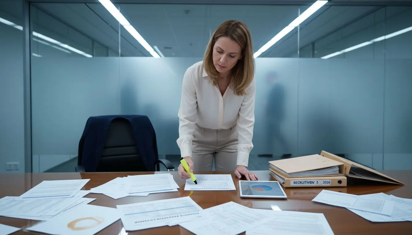 HR manager reviews profiling assessment reports
