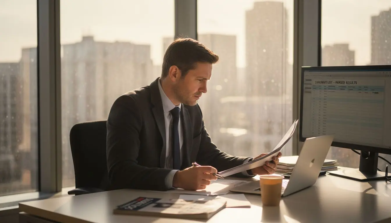 Security recruiter reviewing CV parsing results