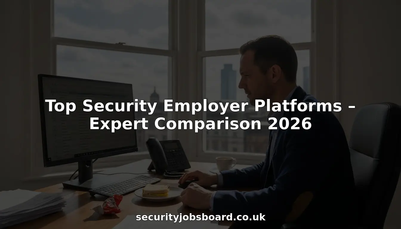 Security recruiter reviewing candidate profiles at office desk