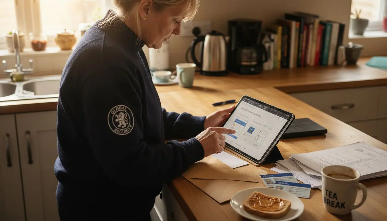 Security professional uploading credentials at home