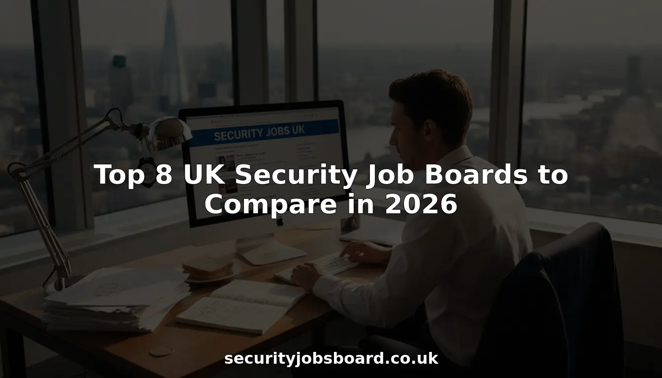 Jobseeker searching UK security roles in London office