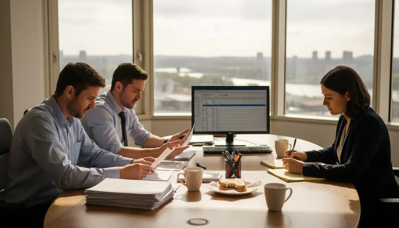 Security recruitment team discussing candidate pools