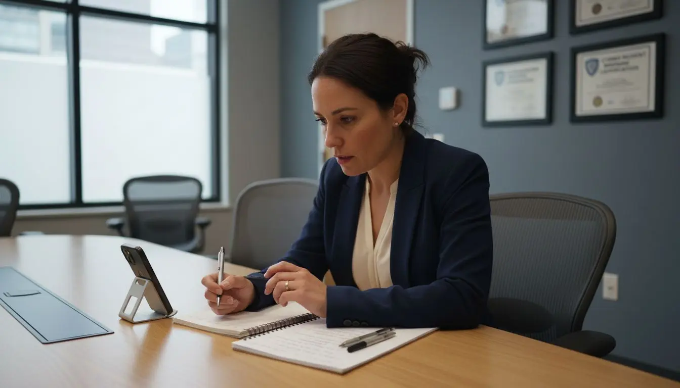 Security candidate negotiating job offer by phone
