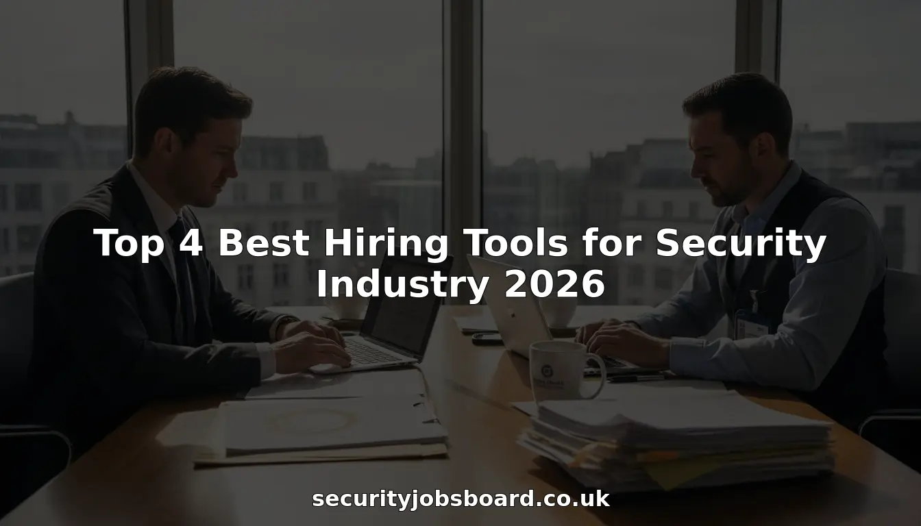 Security managers reviewing job applications in office