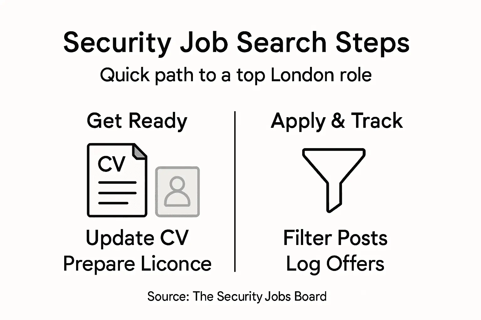 Infographic showing London security job steps
