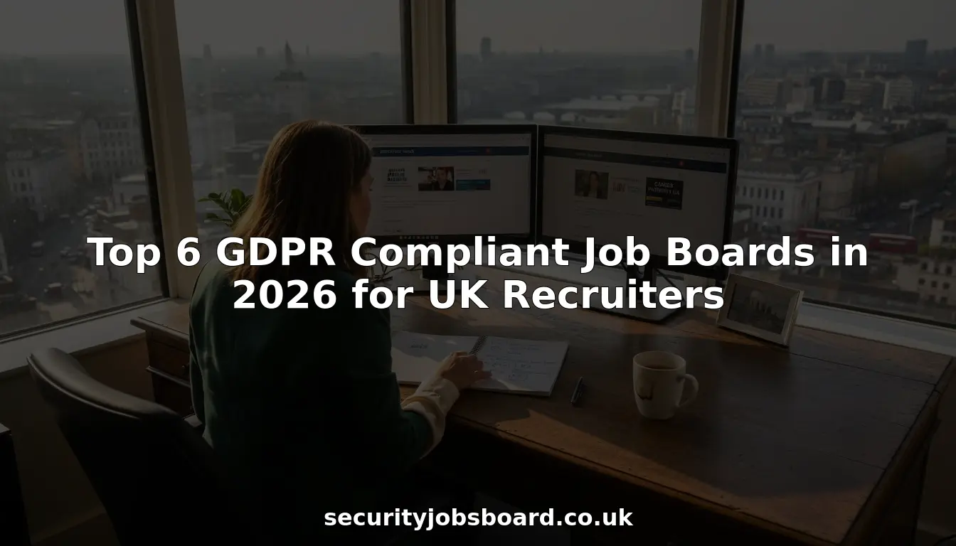 Recruiter reviews job boards in bright London office