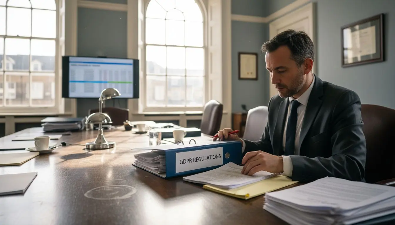 Compliance officer reviews GDPR penalty risks