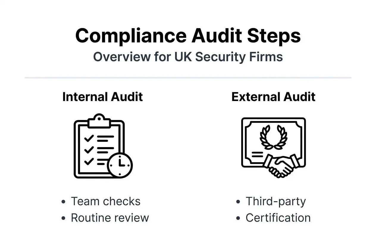 Infographic with audit steps for UK security