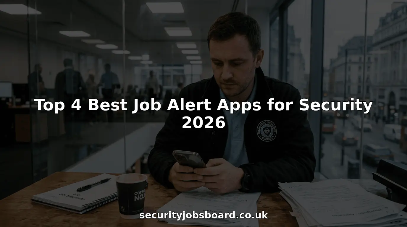 Security professional checks job alerts on smartphone