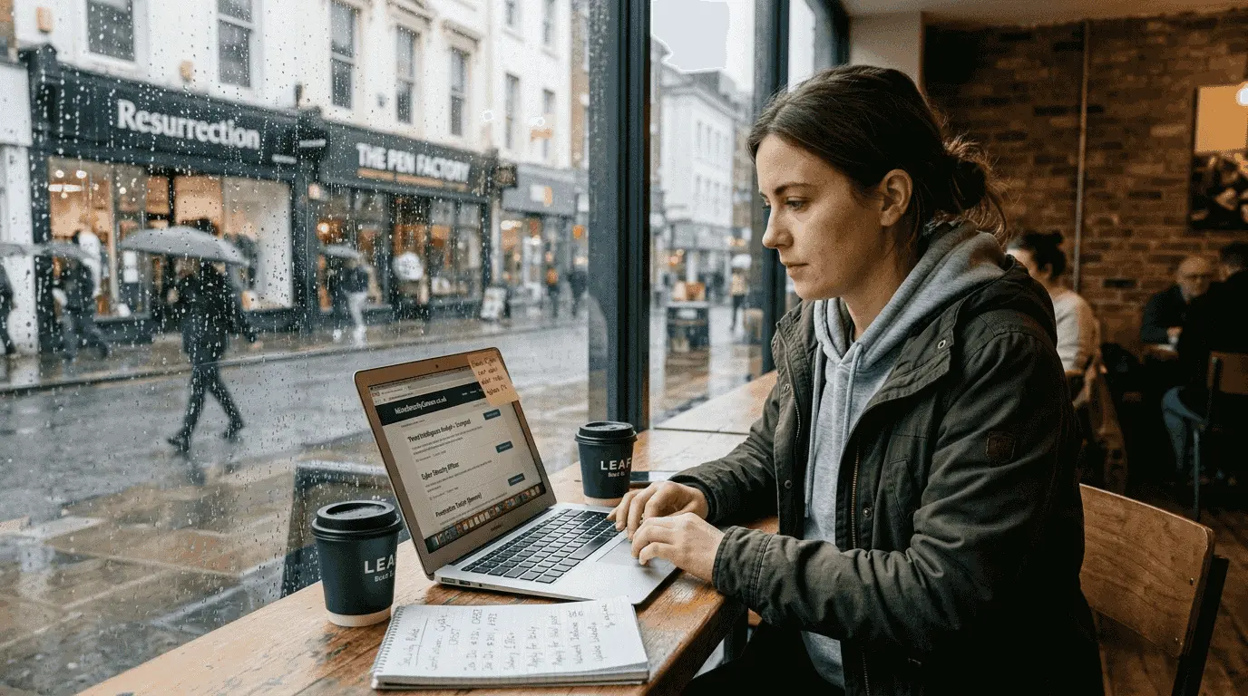 Job seeker exploring UK security platforms