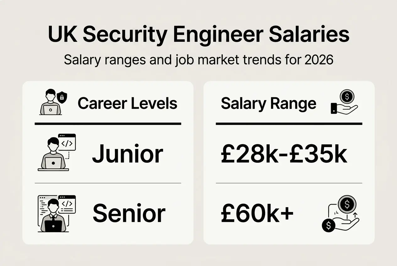 Infographic of UK security engineer salaries 2026