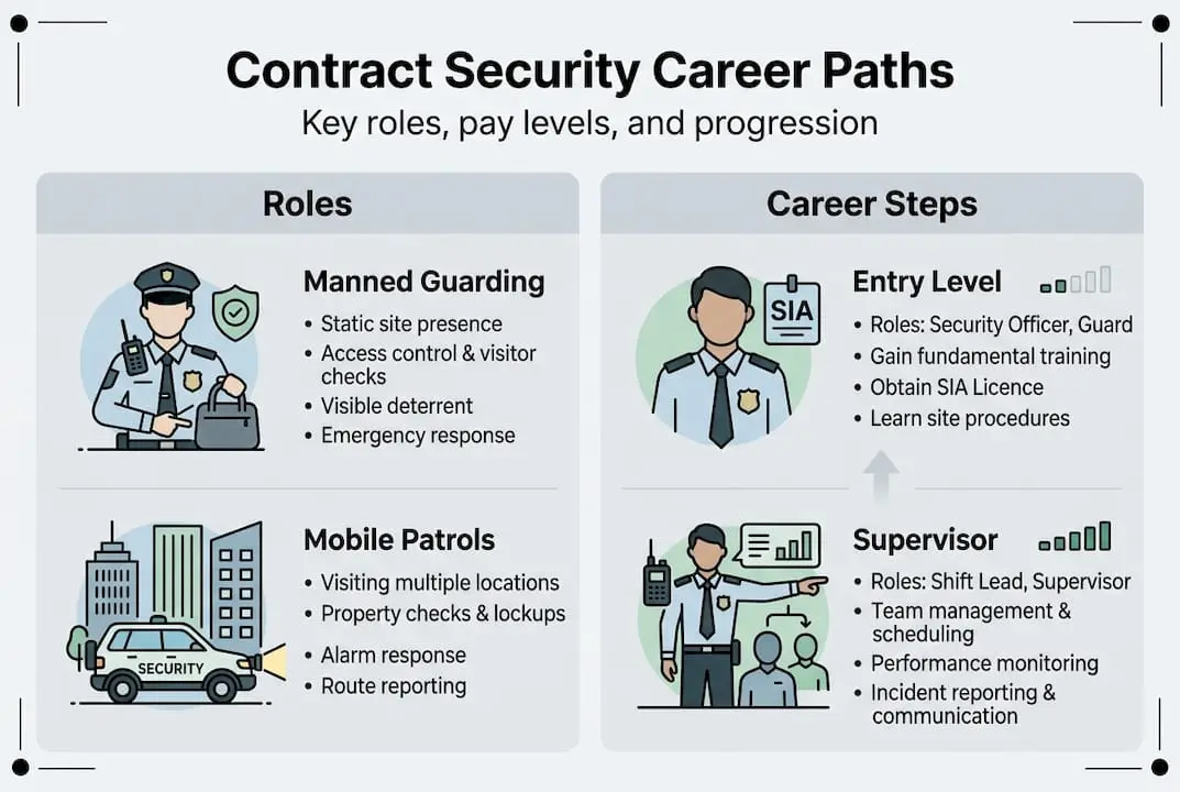 Infographic: contract security roles and career steps