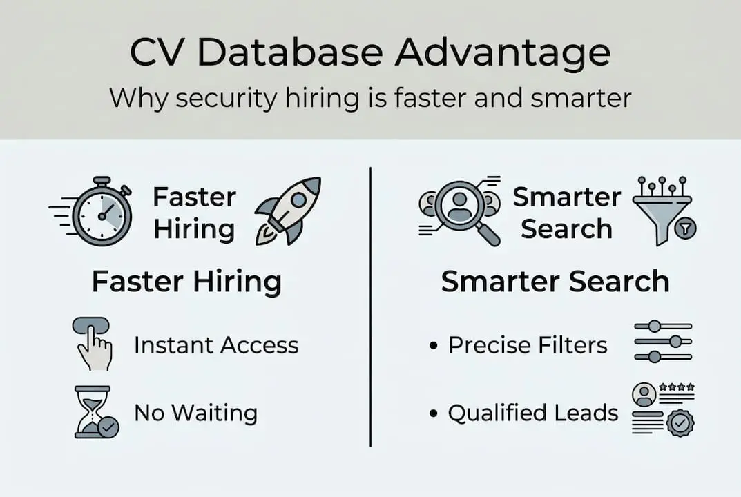 Infographic benefits of CV database for hiring