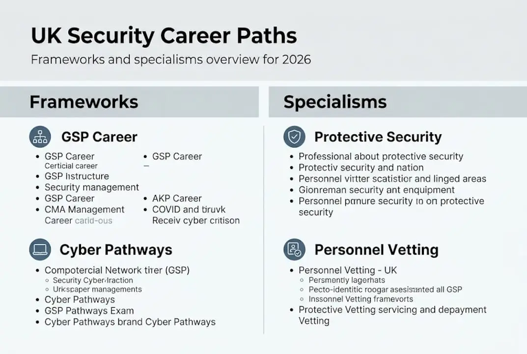 Infographic of UK security career frameworks