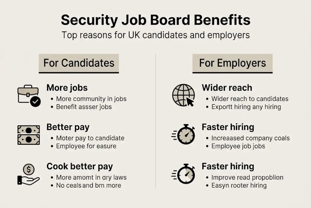 Infographic UK security job board key benefits