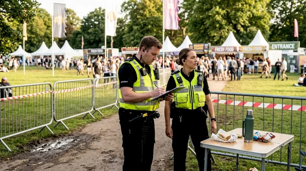 Event security staff overseeing UK festival