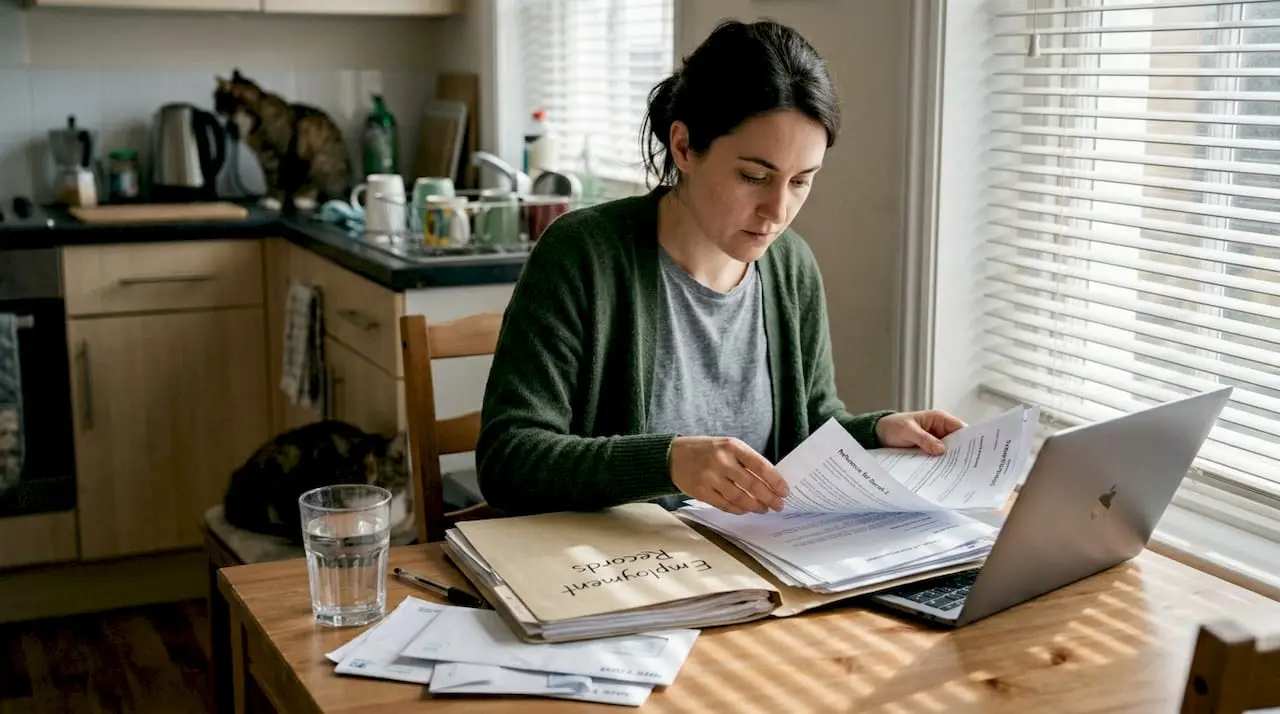 Candidate organizing job referencing paperwork