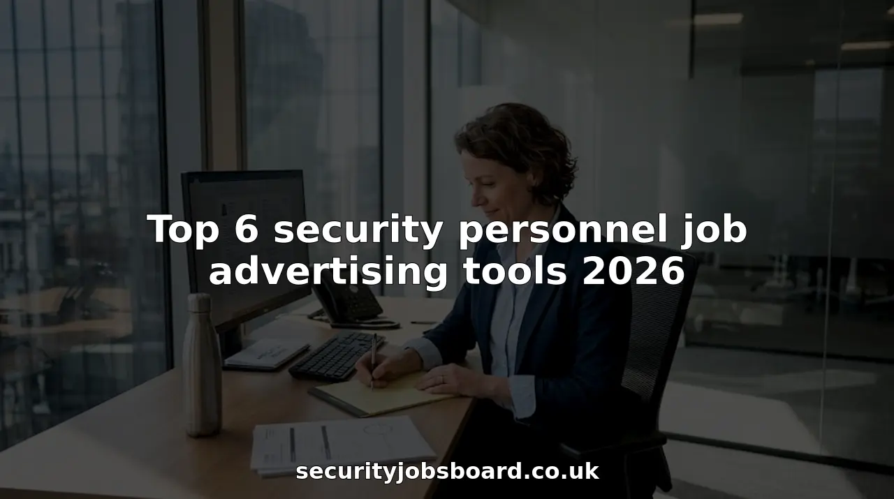 Recruiter reviews security job listings in office