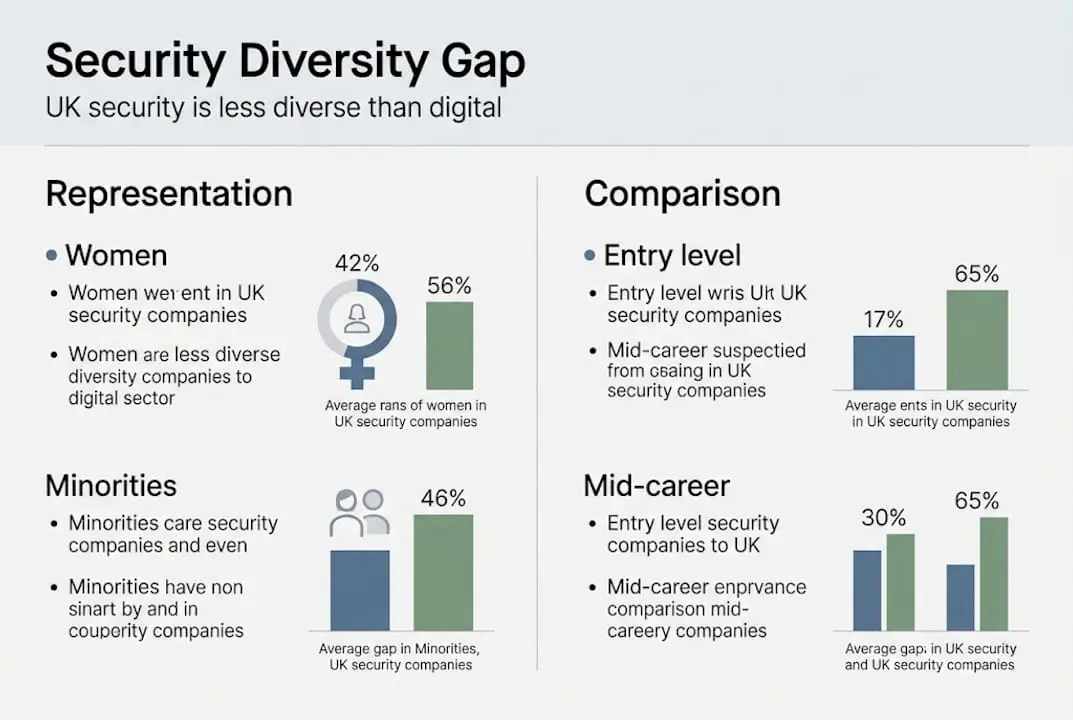 Infographic showing diversity gap in UK security