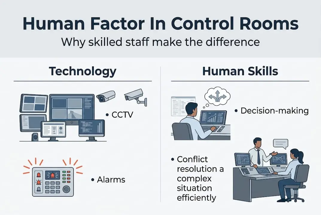 Infographic comparing technology and human skills