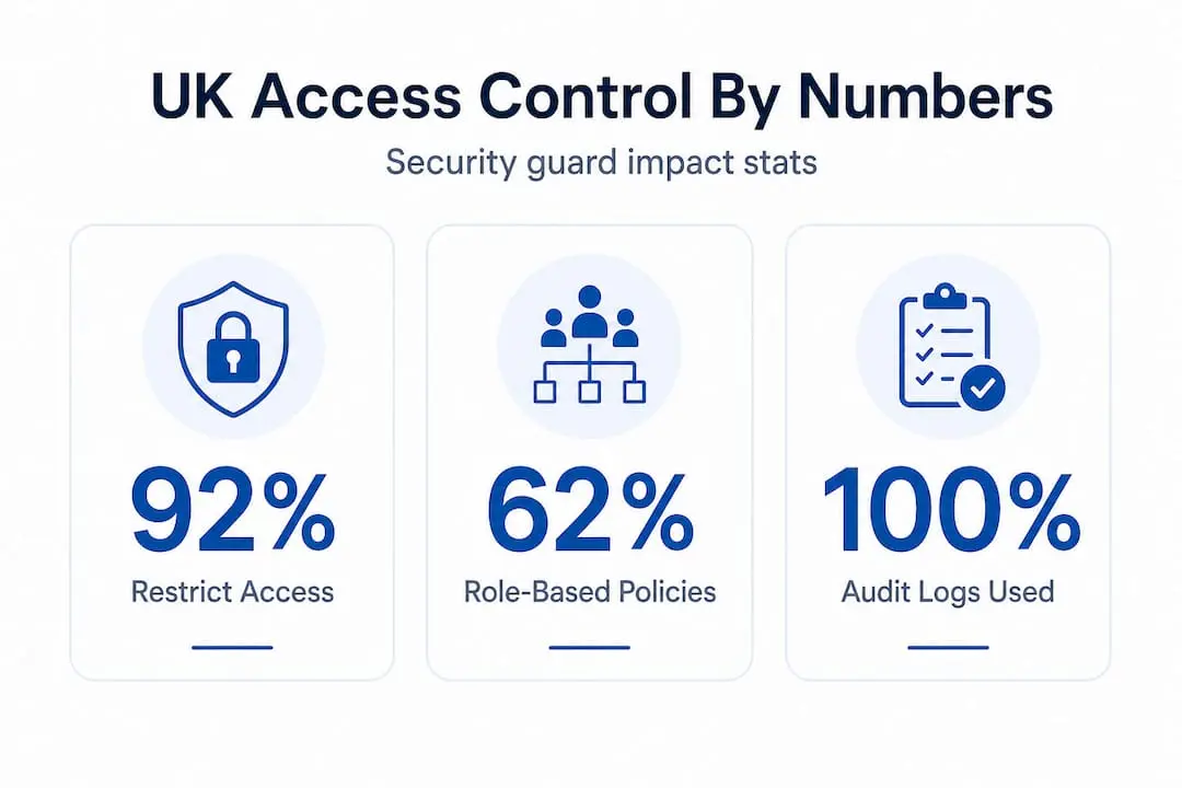 Infographic showing UK access control statistics