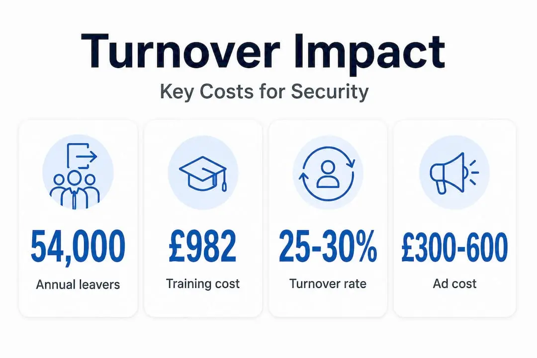 Infographic showing main security turnover costs