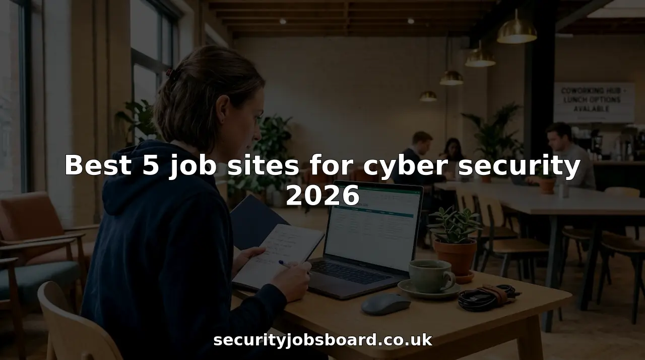 Woman searching cyber security jobs at city apartment desk