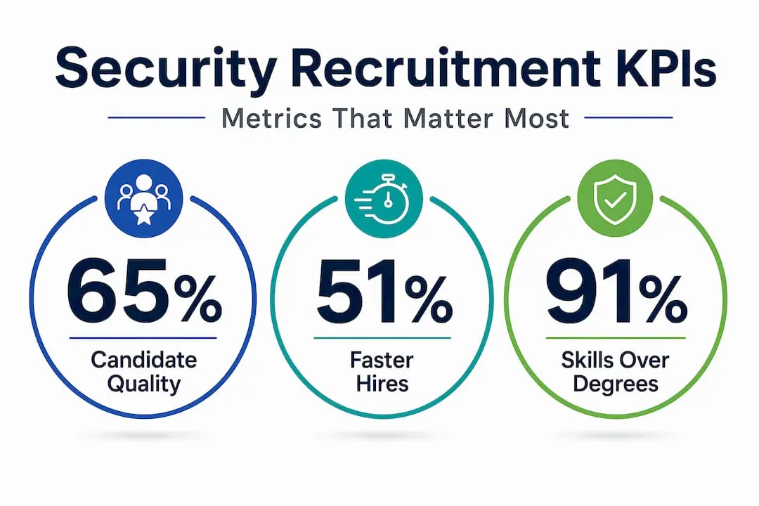Infographic showing security recruitment KPIs for 2025