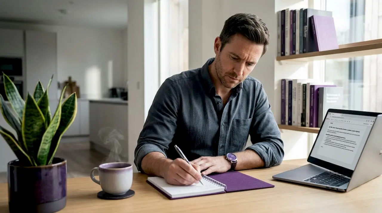Recruiter writing notes for job advertisement
