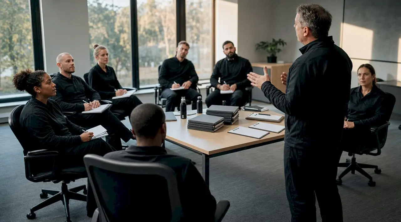 Security staff attending training session
