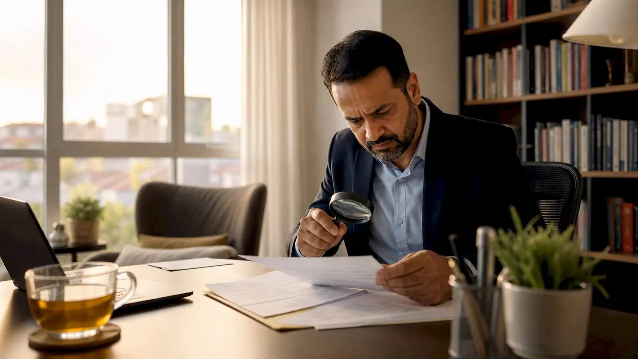 Man reviewing SIA license documents