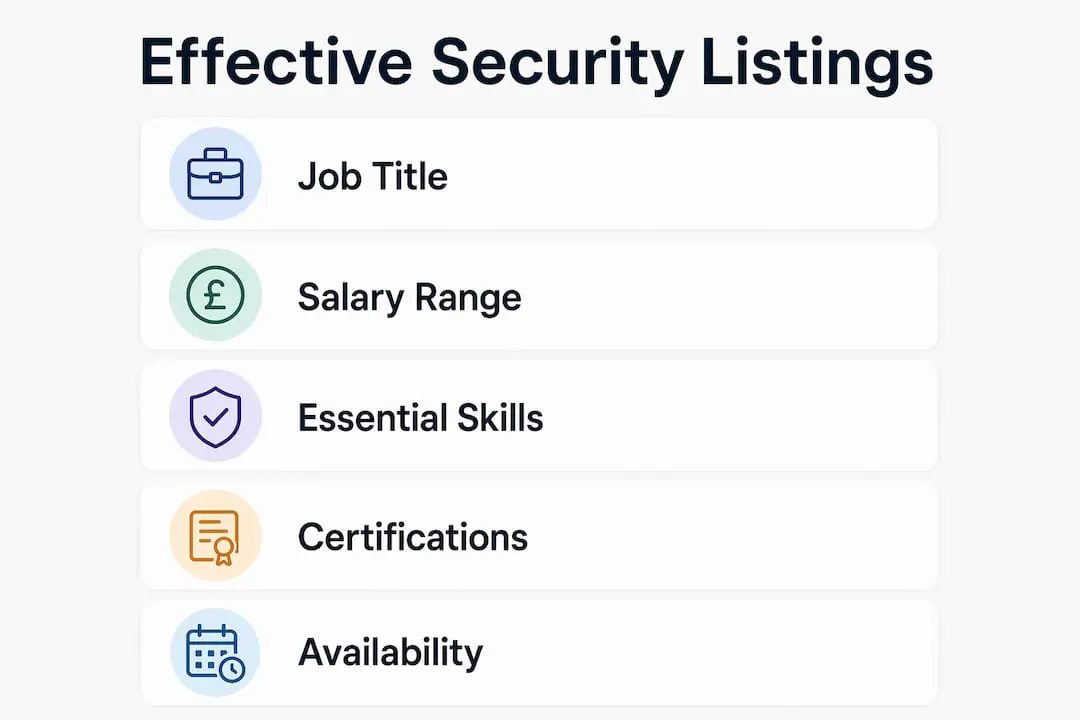 Infographic outlining essential elements of security job listings