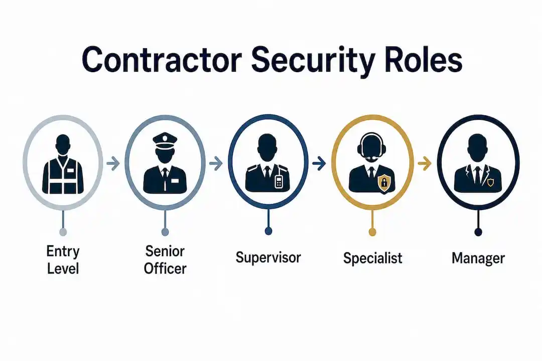 Infographic showing contractor security career progression