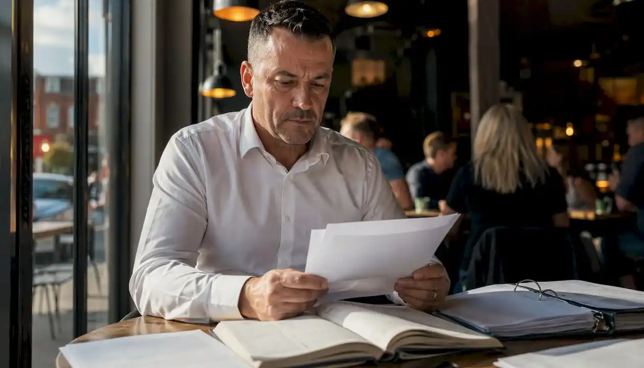 UK security supervisor reviewing employer references