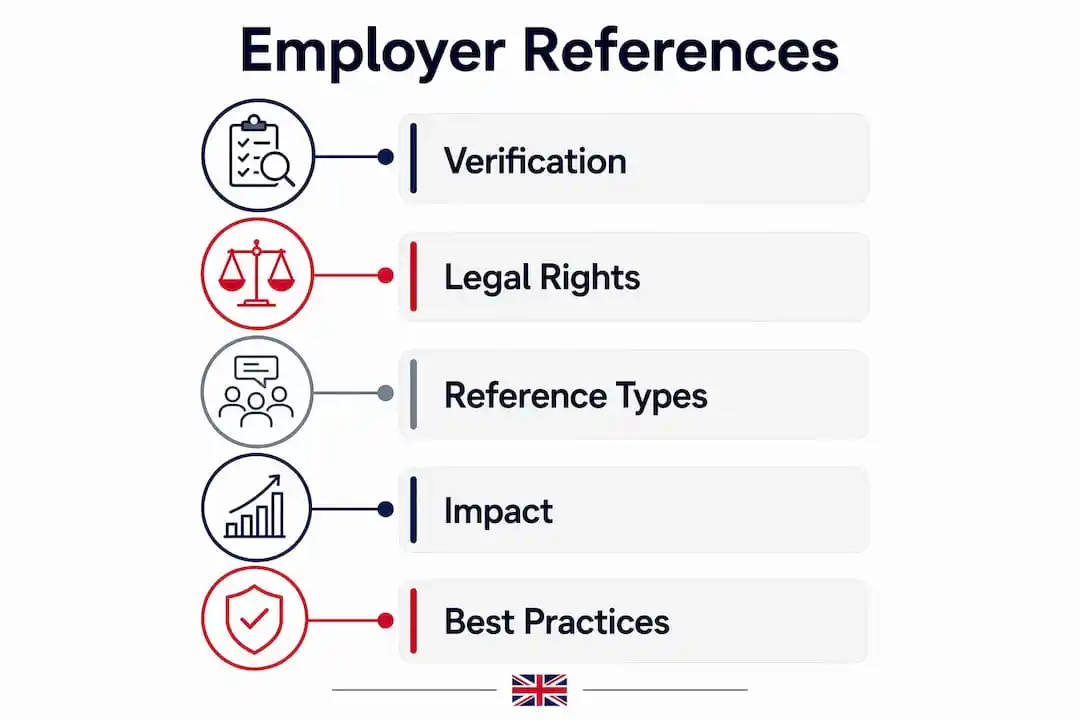 Infographic outlining employer references process in UK security jobs