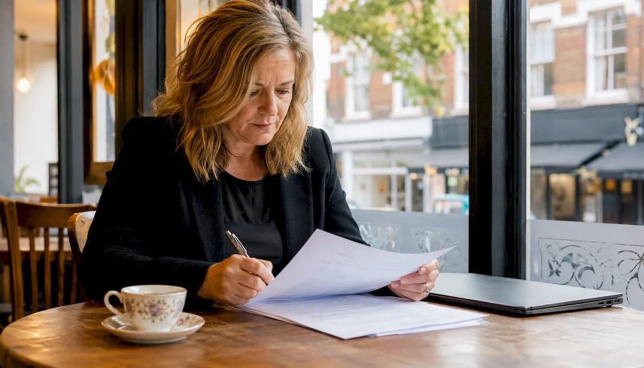 UK recruiter reviewing candidate applications