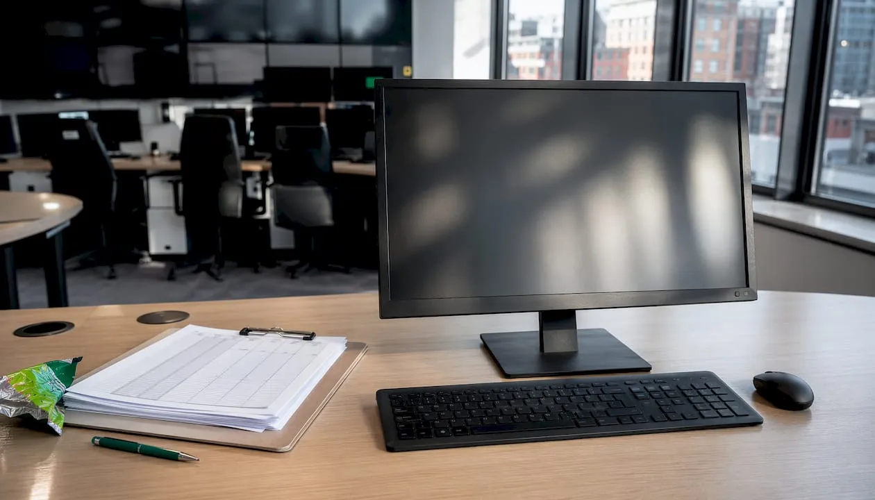 Close-up of UK security shift scheduling setup