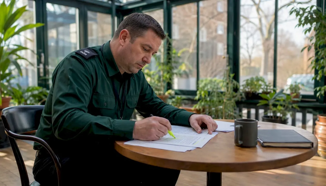 UK security manager reviewing flexible hiring policies