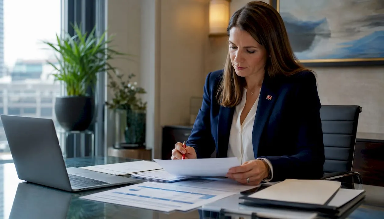 UK compliance officer reviewing GDPR applicant data documents