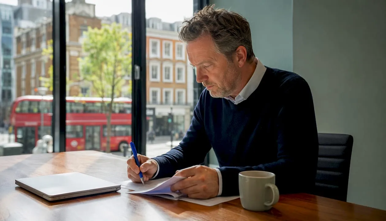 UK recruiter reviewing GDPR compliance documents