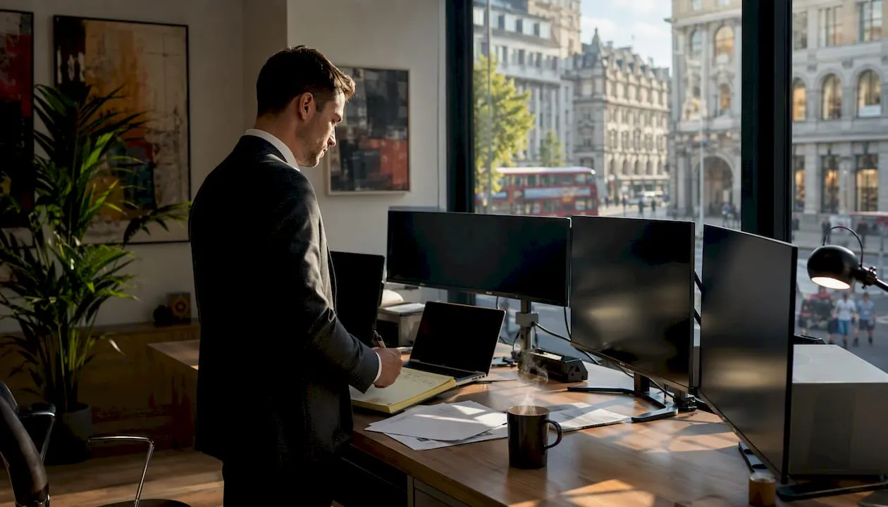 UK security analyst monitoring CCTV screens