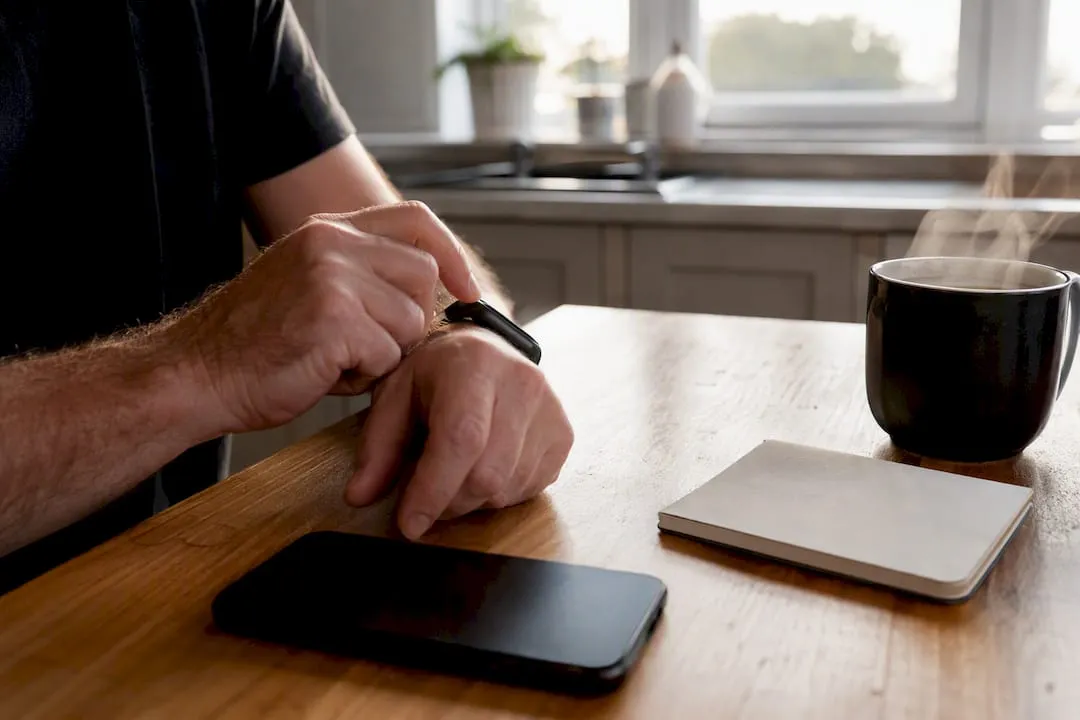 Hands activating job alerts on laptop