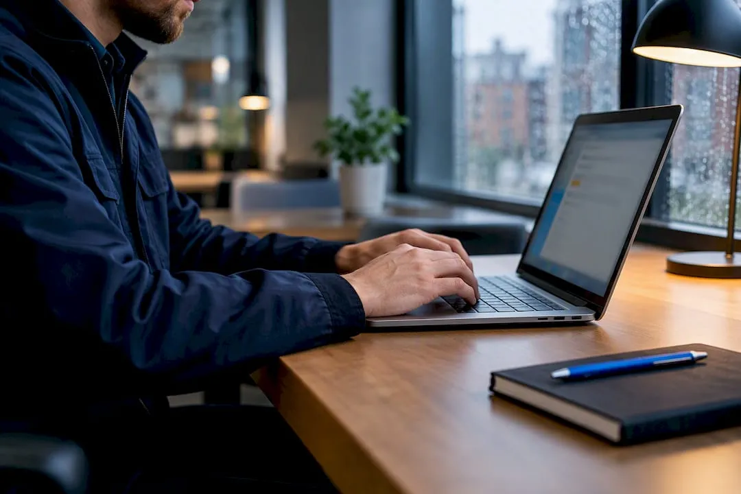 UK security professional composing an email reply