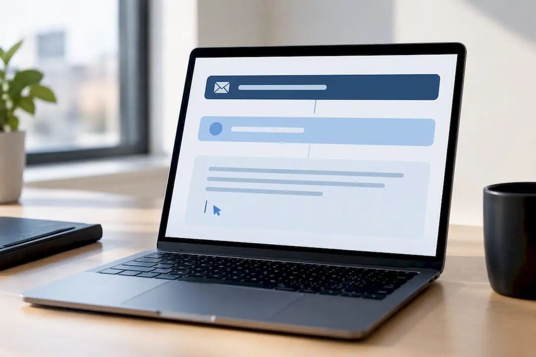 Illustration of structured email opening
